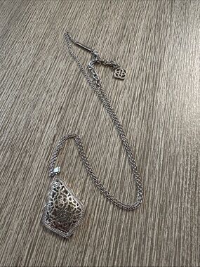 Rustic Cuff Silver Filigree Pendant Necklace